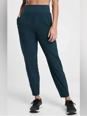 Athleta Run With It Pant Joggers Medium Stormy Dark Blue Teal